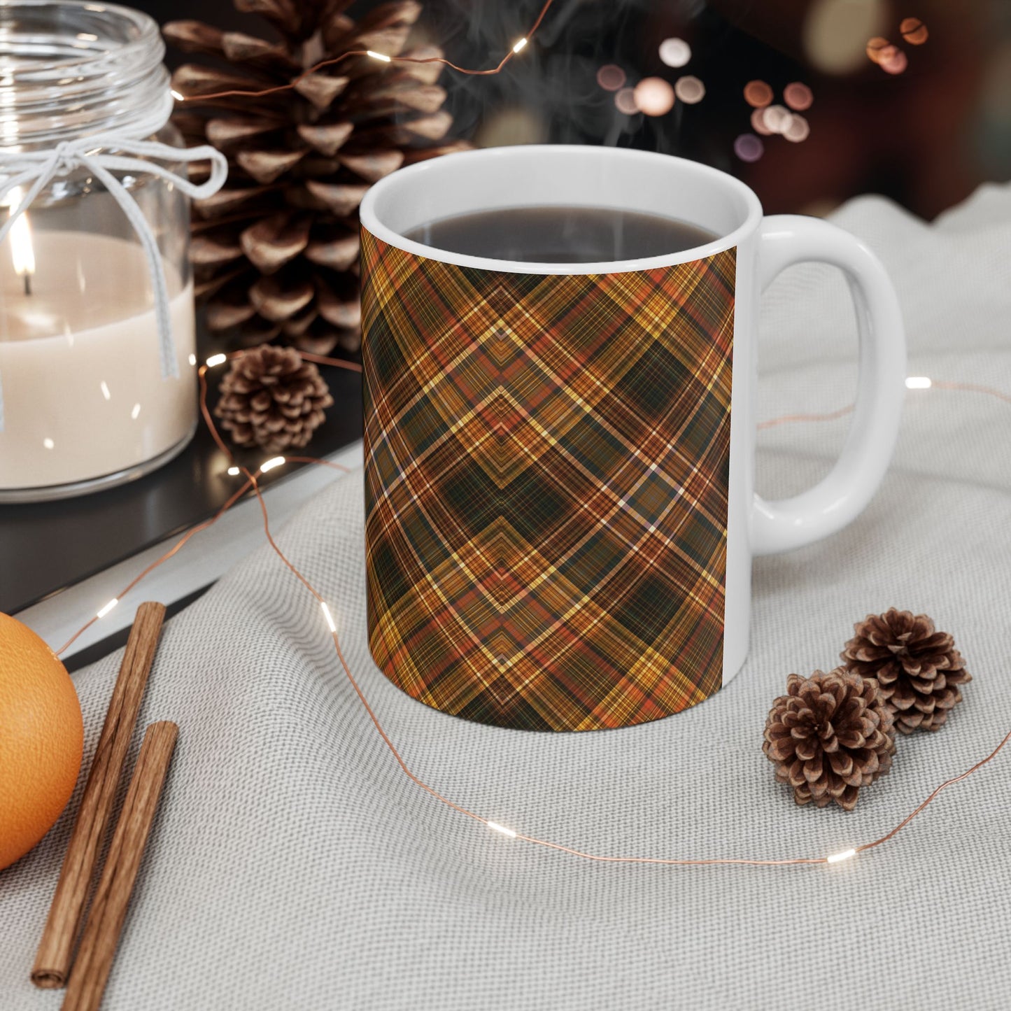 Autumn Plaid Ceramic Mug – My Thanksgiving Mug
