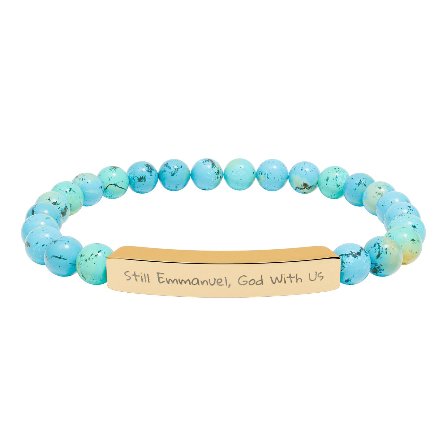 Still Emmanuel, God With Us - lyrics Natural Stone Stretch Bar Bracelet — Healing Bead Bracelet