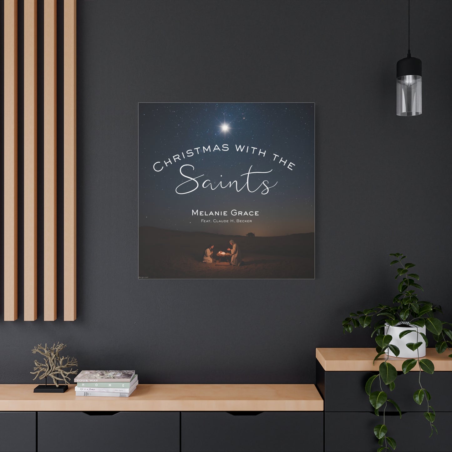 Canvas Print - "Christmas With The Saints" Nativity Wall Art, Matte Stretched