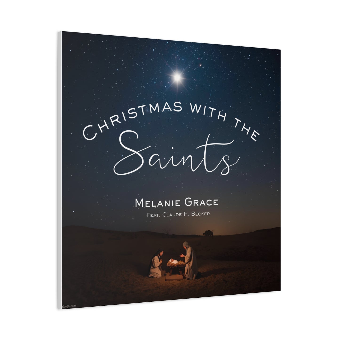 Canvas Print - "Christmas With The Saints" Nativity Wall Art, Matte Stretched