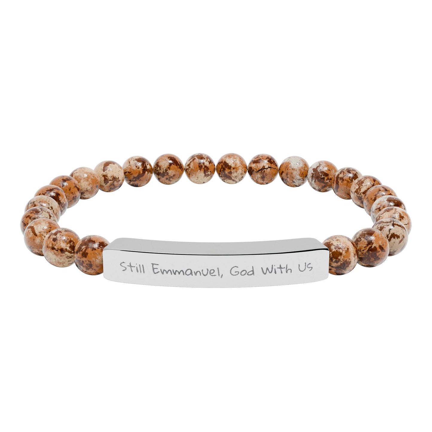 Still Emmanuel, God With Us - lyrics Natural Stone Stretch Bar Bracelet — Healing Bead Bracelet