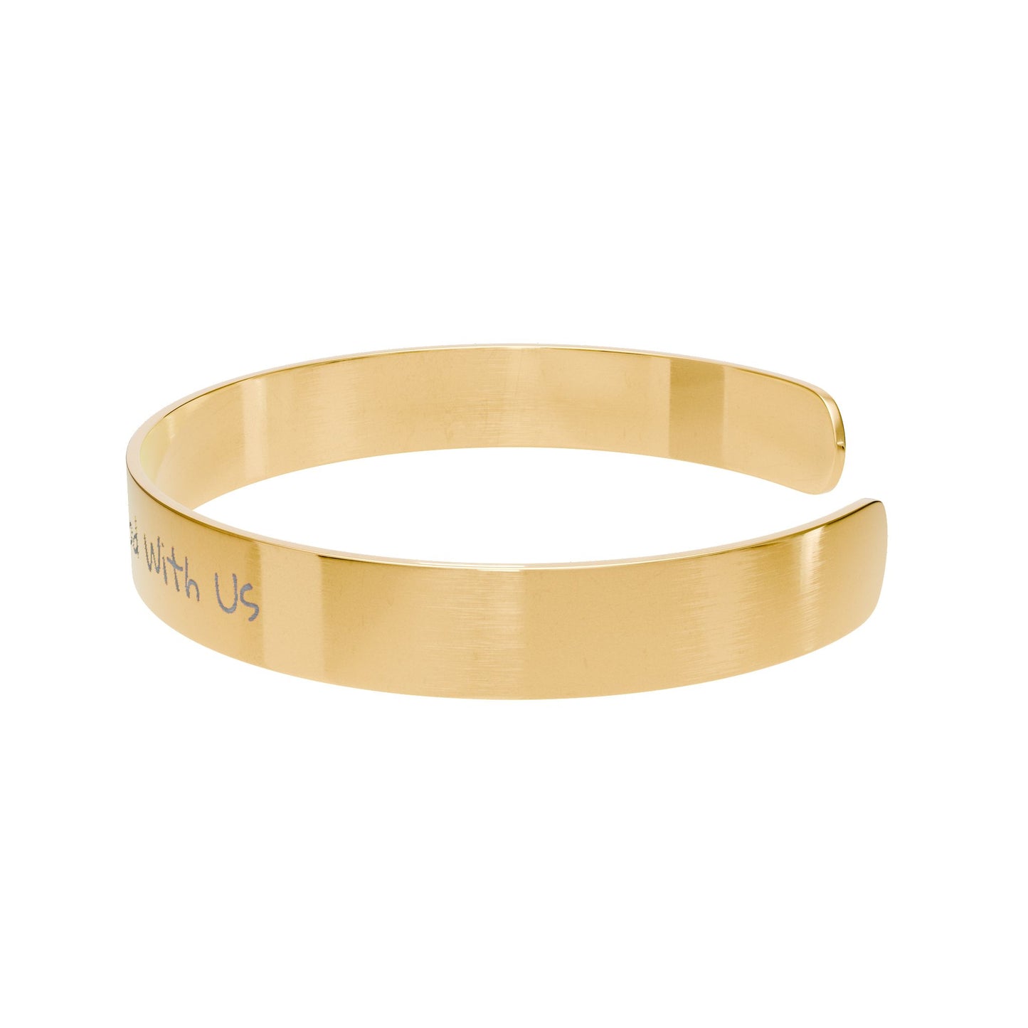 Engraved Gold Cuff Bracelet — "Emmanuel, God With Us" Inspirational Jewelry