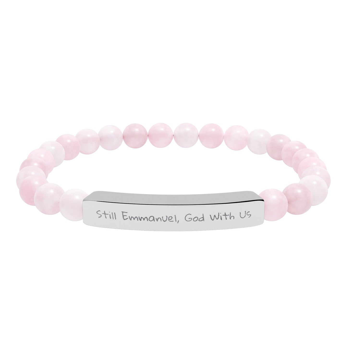 Still Emmanuel, God With Us - lyrics Natural Stone Stretch Bar Bracelet — Healing Bead Bracelet