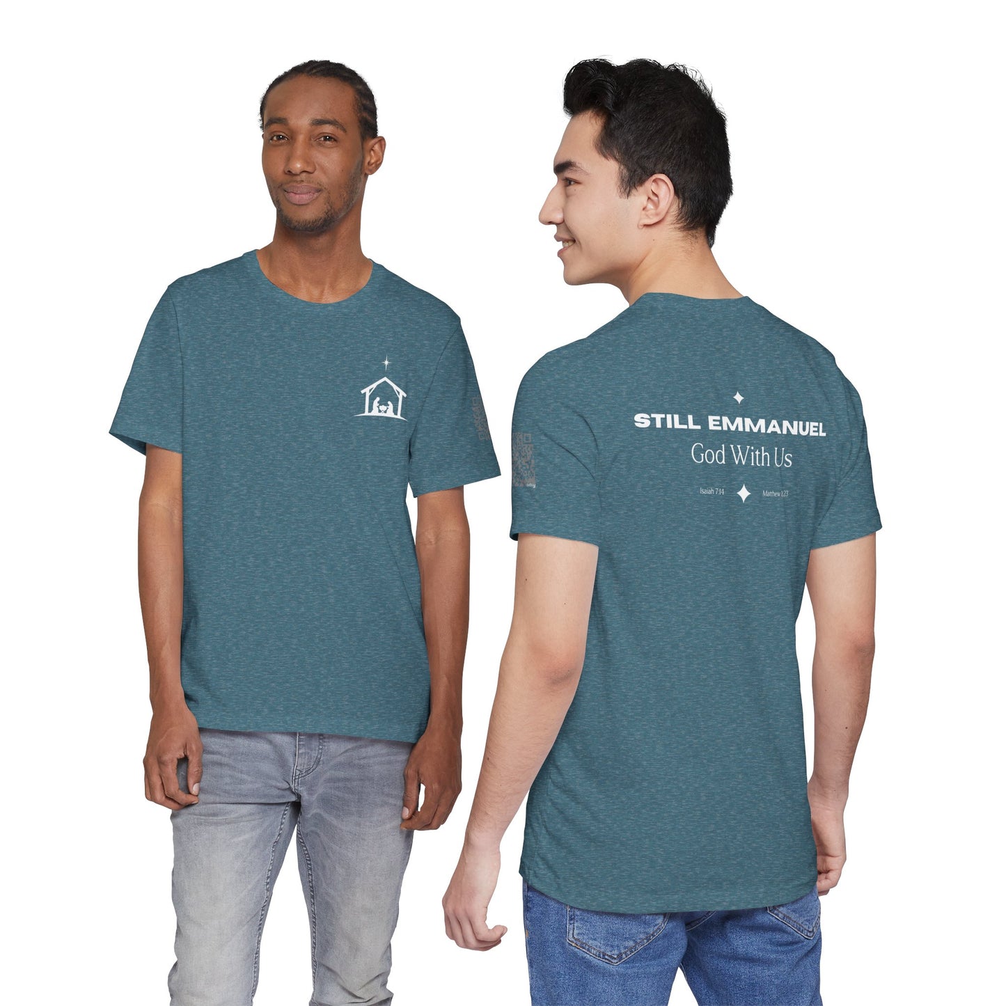 Still Emmanuel Tee — Christian Nativity T‑Shirt ("God With Us")
