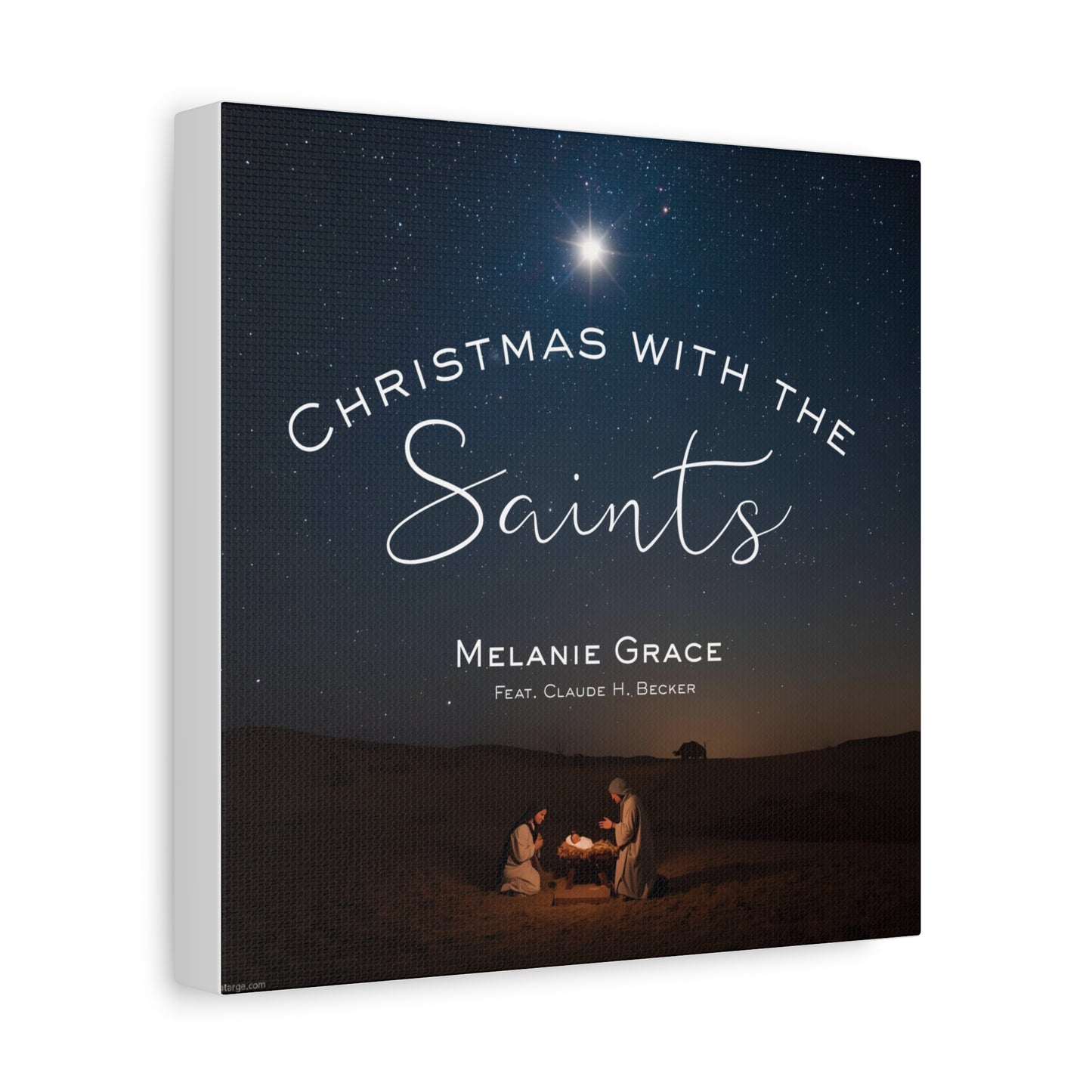 Canvas Print - "Christmas With The Saints" Nativity Wall Art, Matte Stretched