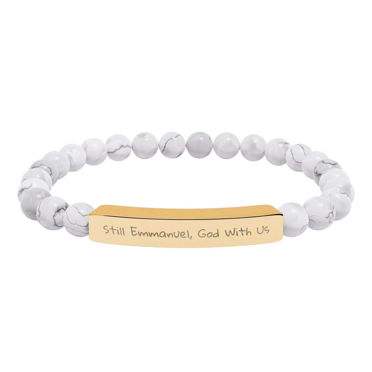 Still Emmanuel, God With Us - lyrics Natural Stone Stretch Bar Bracelet — Healing Bead Bracelet