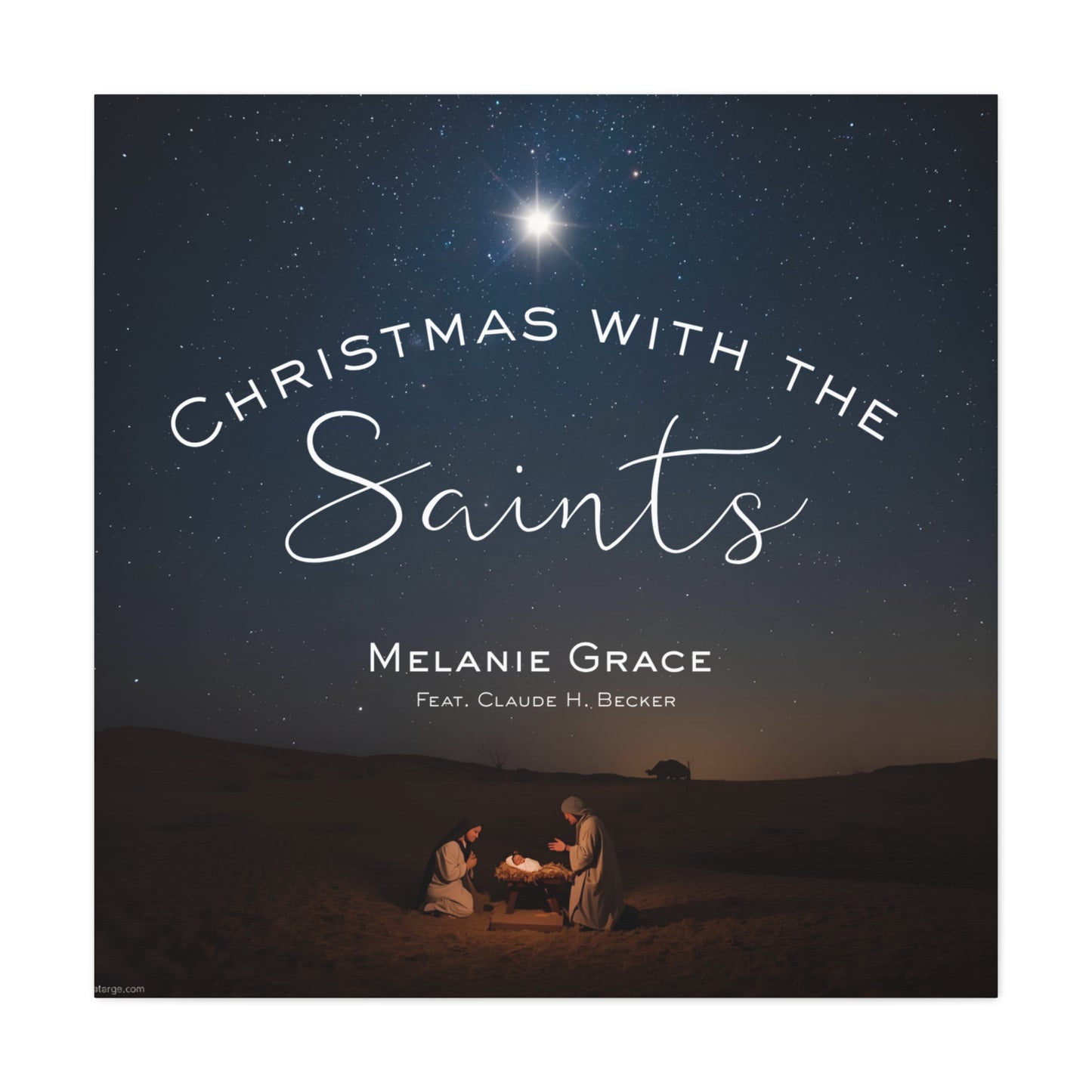 Canvas Print - "Christmas With The Saints" Nativity Wall Art, Matte Stretched