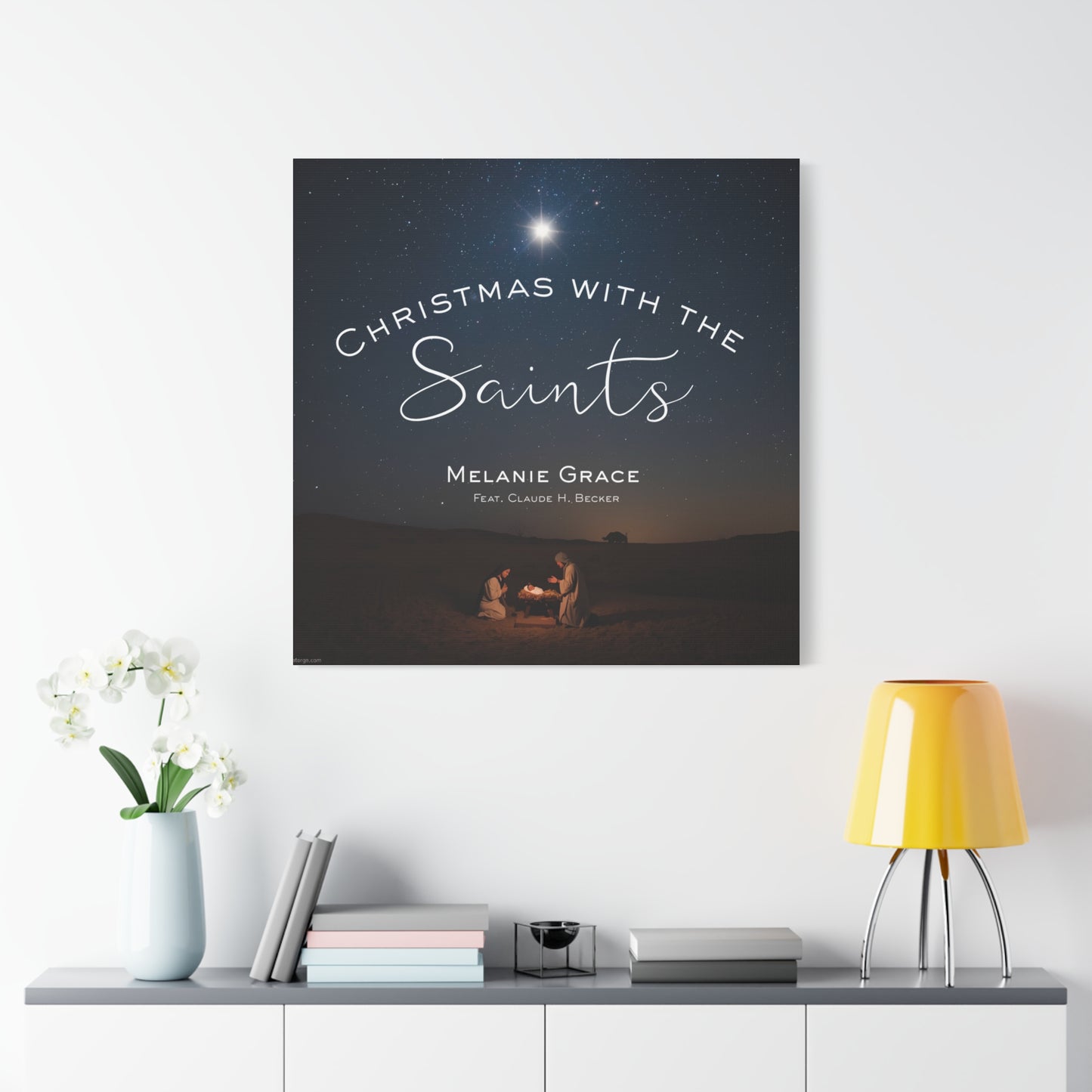 Canvas Print - "Christmas With The Saints" Nativity Wall Art, Matte Stretched