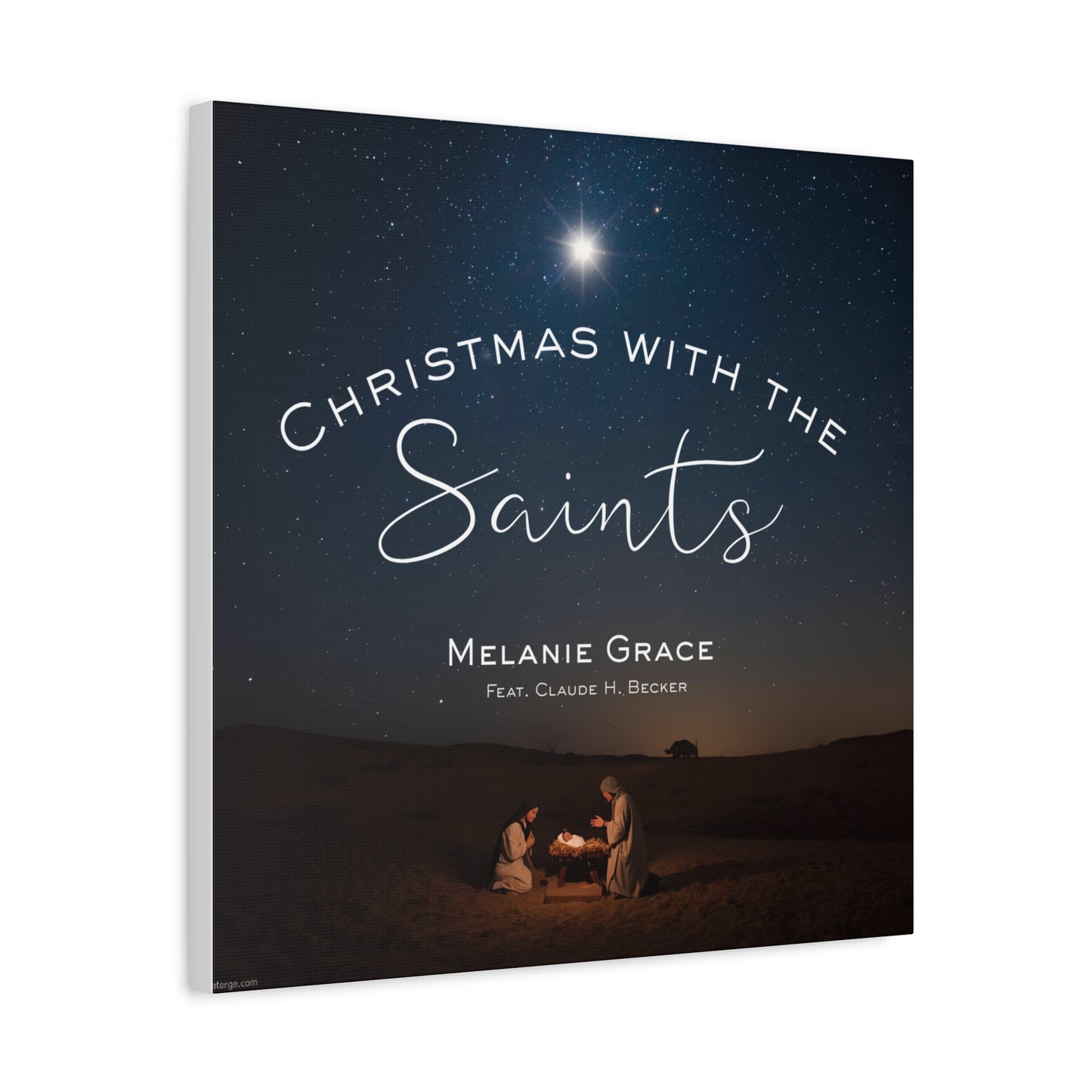 Canvas Print - "Christmas With The Saints" Nativity Wall Art, Matte Stretched