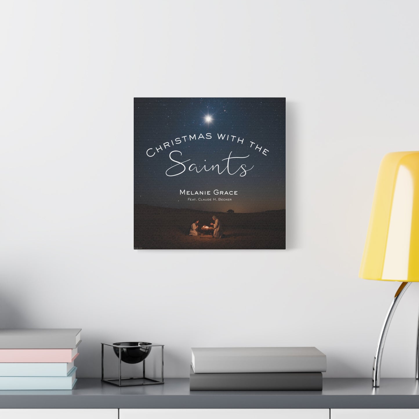 Canvas Print - "Christmas With The Saints" Nativity Wall Art, Matte Stretched