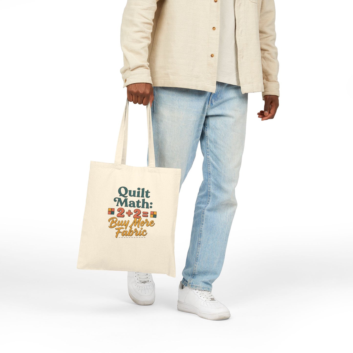Tote Bag — "Quilt Math: 2+2= Buy More Fabric" Quilter Tote, Funny Sewing Gift