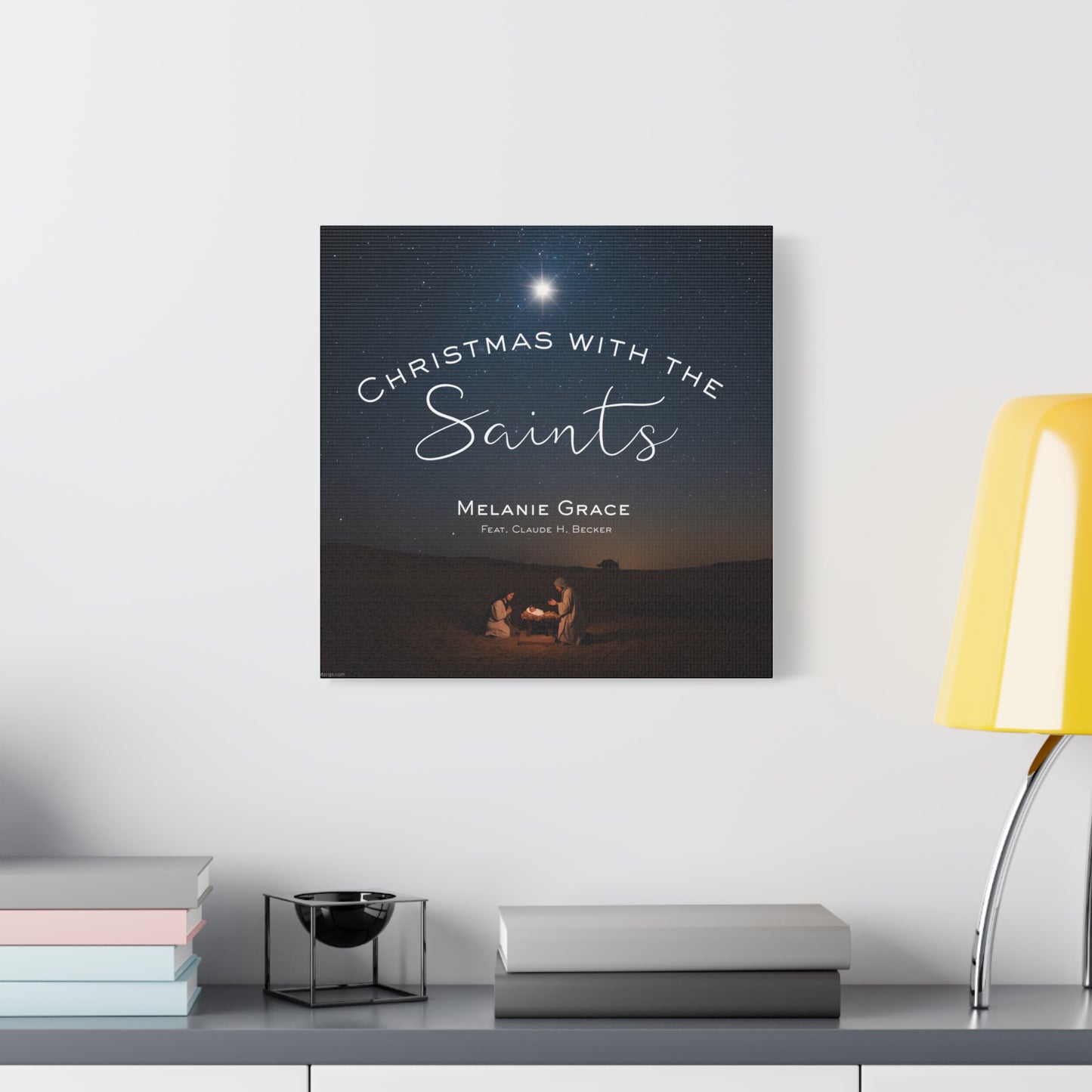 Canvas Print - "Christmas With The Saints" Nativity Wall Art, Matte Stretched
