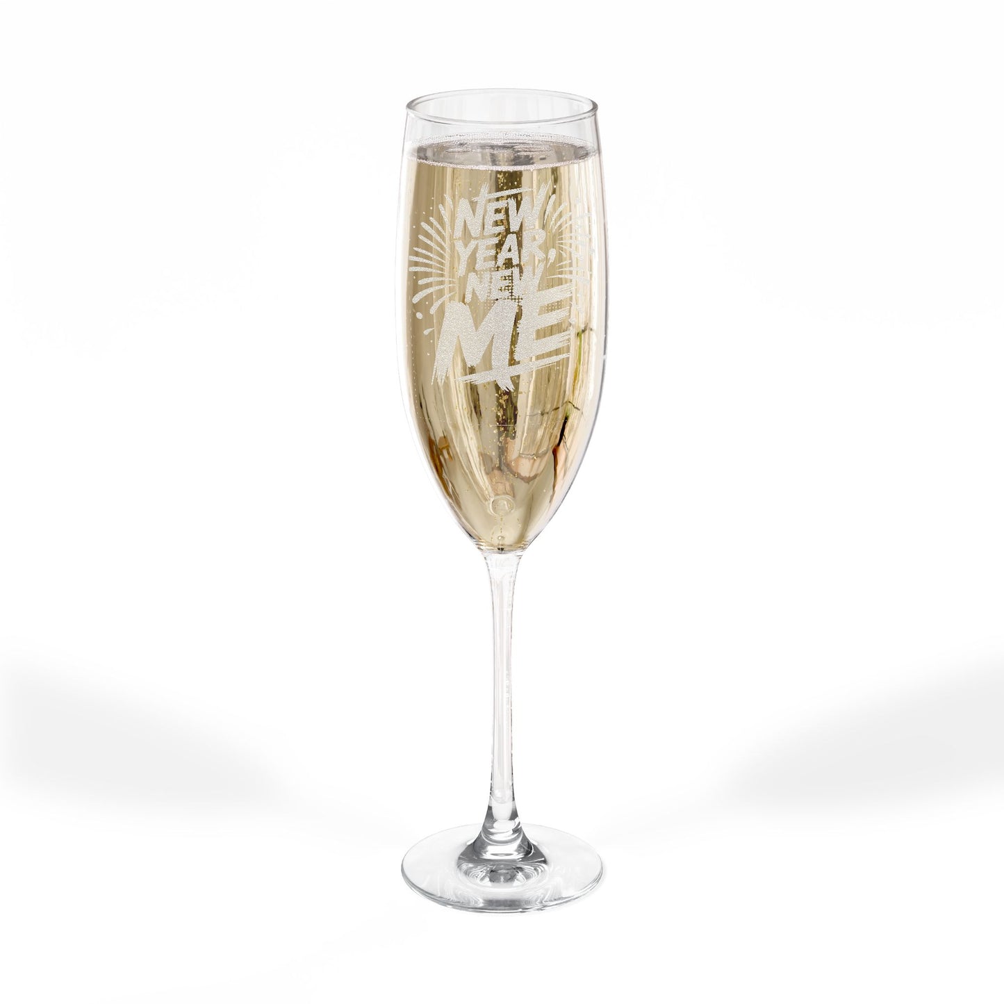 New Year - New Me! Engraved Champagne Flute — "New Years Eve" 8oz Celebration Glass