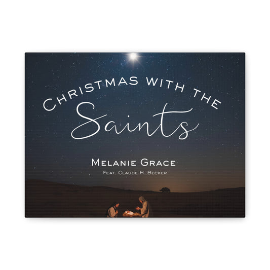 Canvas Print - "Christmas With The Saints" Nativity Wall Art, Matte Stretched
