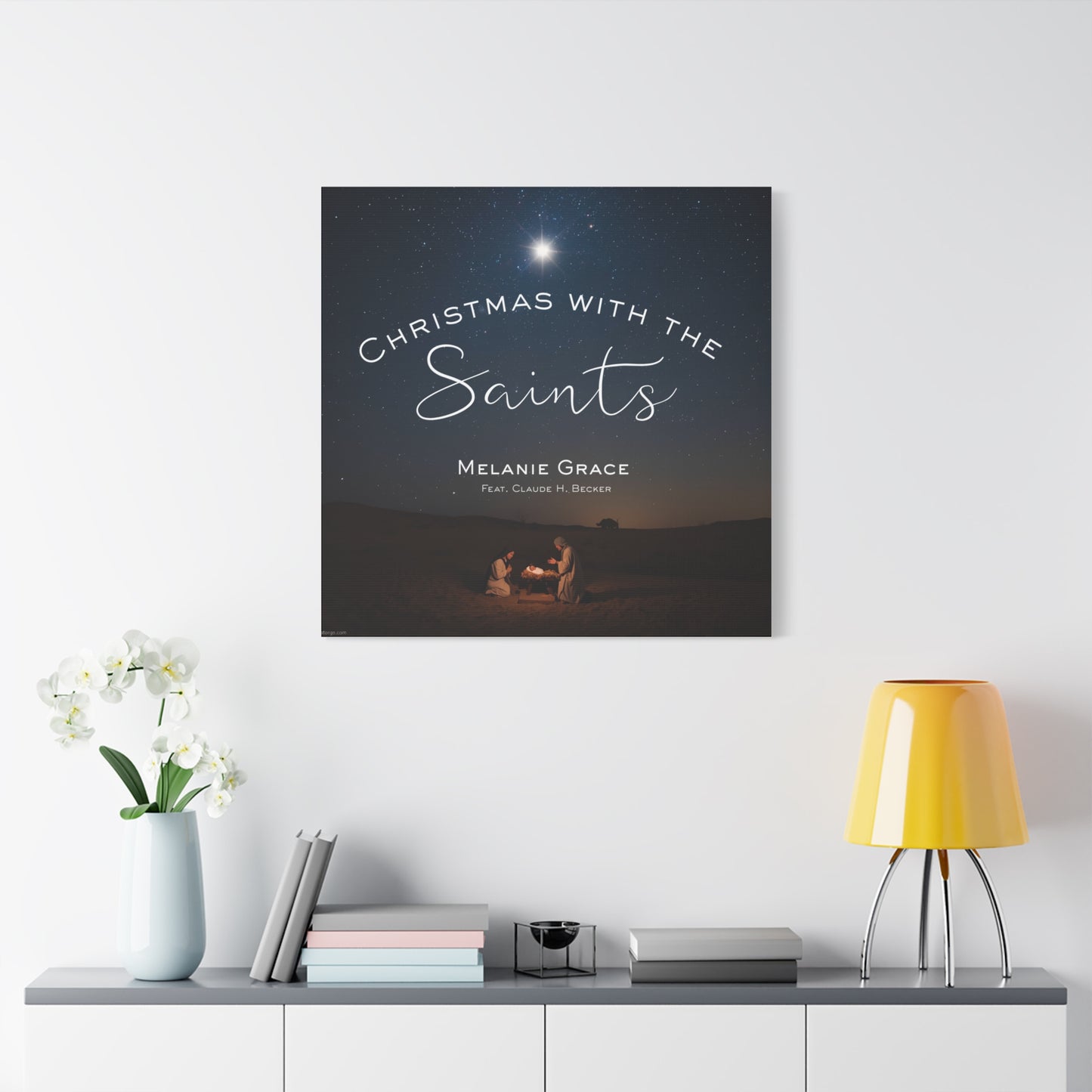 Canvas Print - "Christmas With The Saints" Nativity Wall Art, Matte Stretched