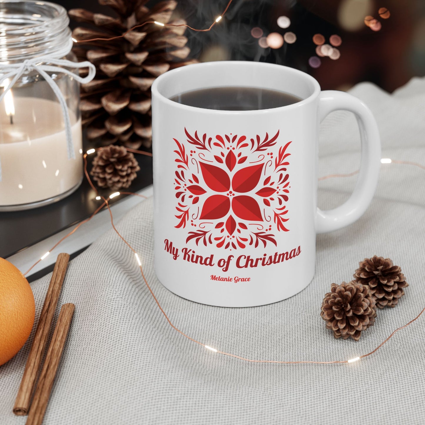 Christmas Snowflake Ceramic Mug – "My Kind of Christmas" Holiday Coffee Cup (11oz, 15oz)