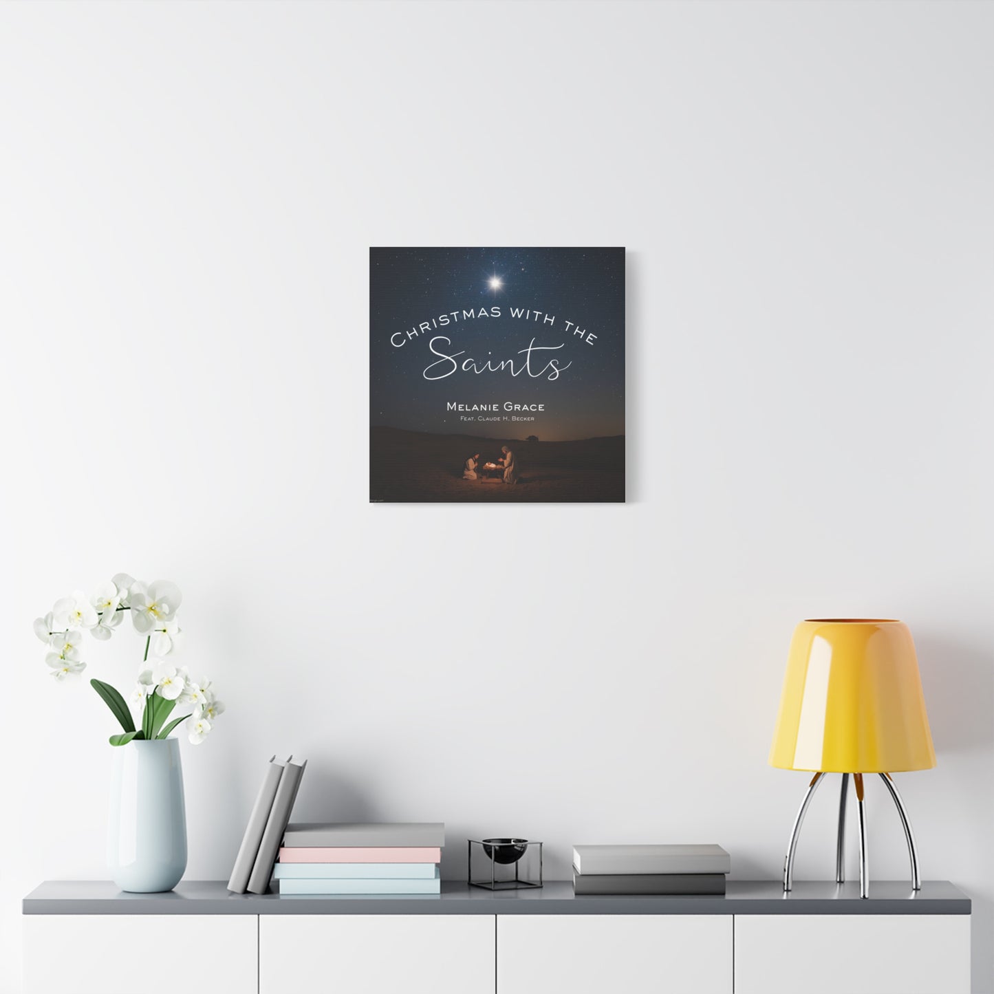 Canvas Print - "Christmas With The Saints" Nativity Wall Art, Matte Stretched