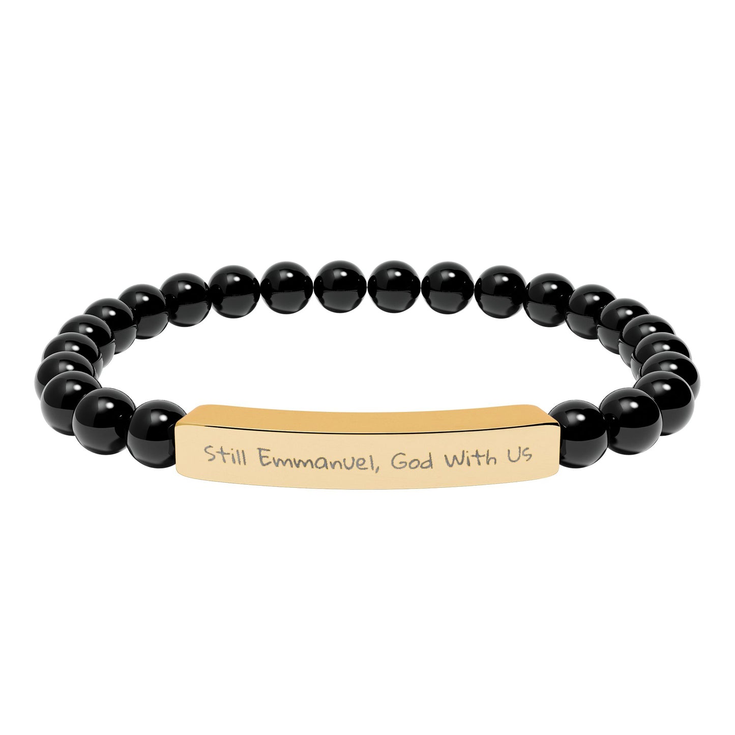 Still Emmanuel, God With Us - lyrics Natural Stone Stretch Bar Bracelet — Healing Bead Bracelet