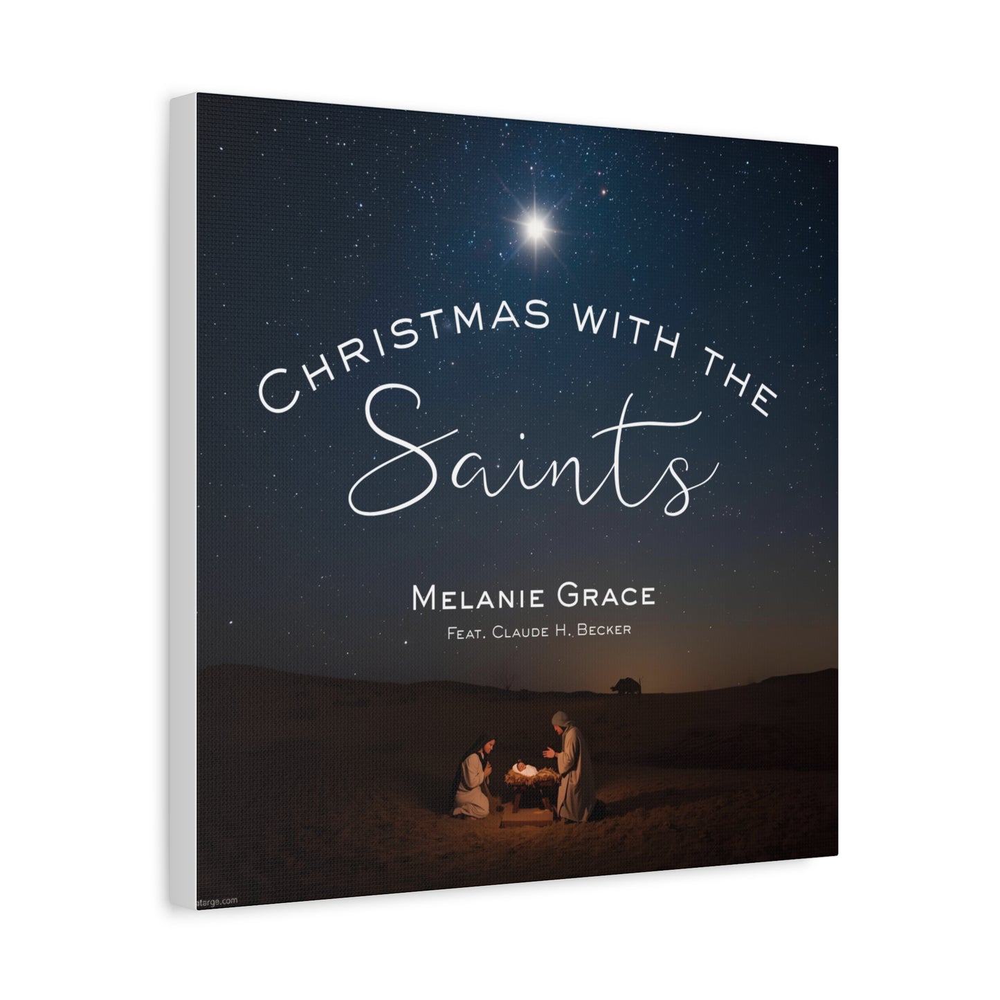 Canvas Print - "Christmas With The Saints" Nativity Wall Art, Matte Stretched
