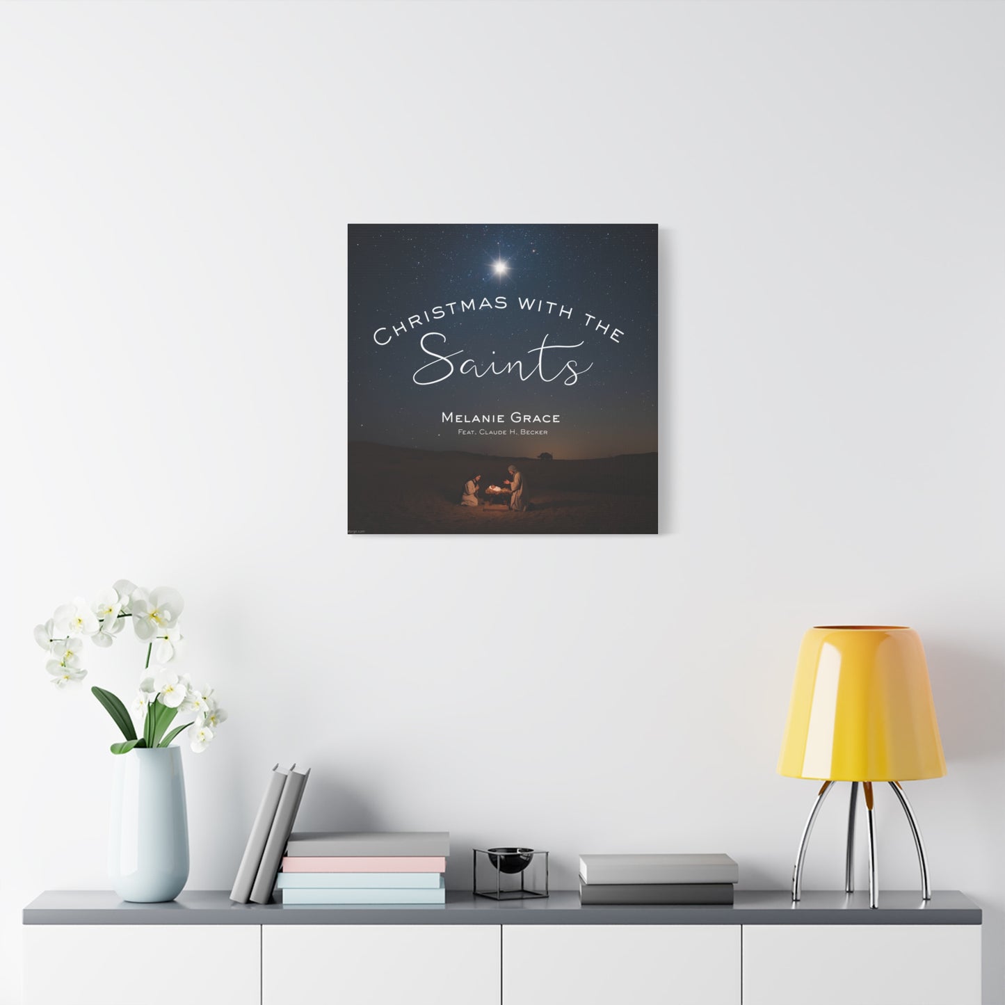 Canvas Print - "Christmas With The Saints" Nativity Wall Art, Matte Stretched