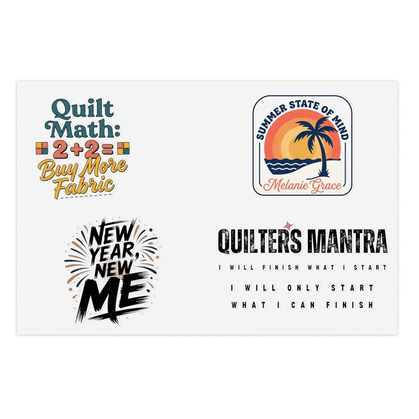 Sticker Sheet — "Quilt Math: 2+2=Buy More Fabric" Quilting Planner Stickers