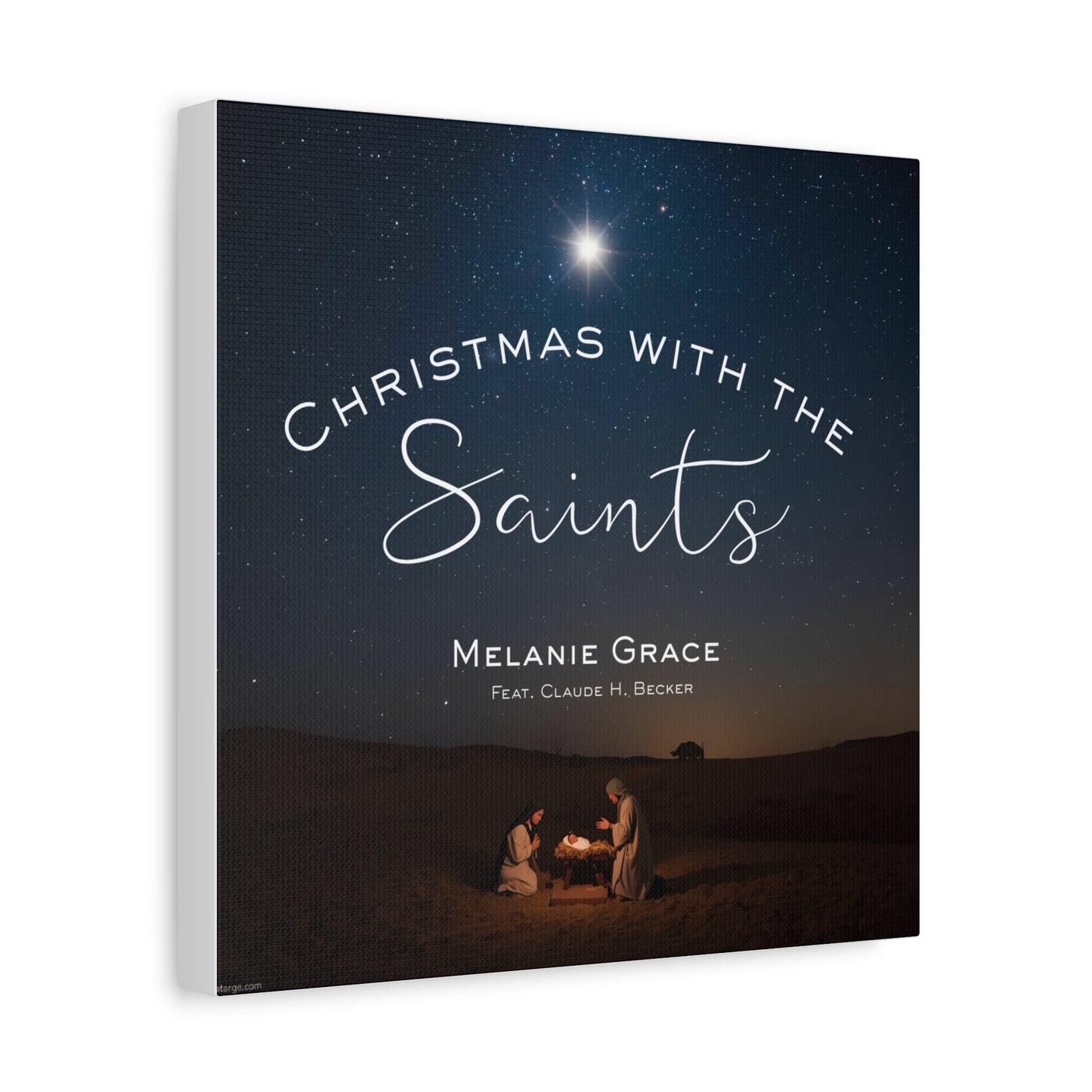 Canvas Print - "Christmas With The Saints" Nativity Wall Art, Matte Stretched