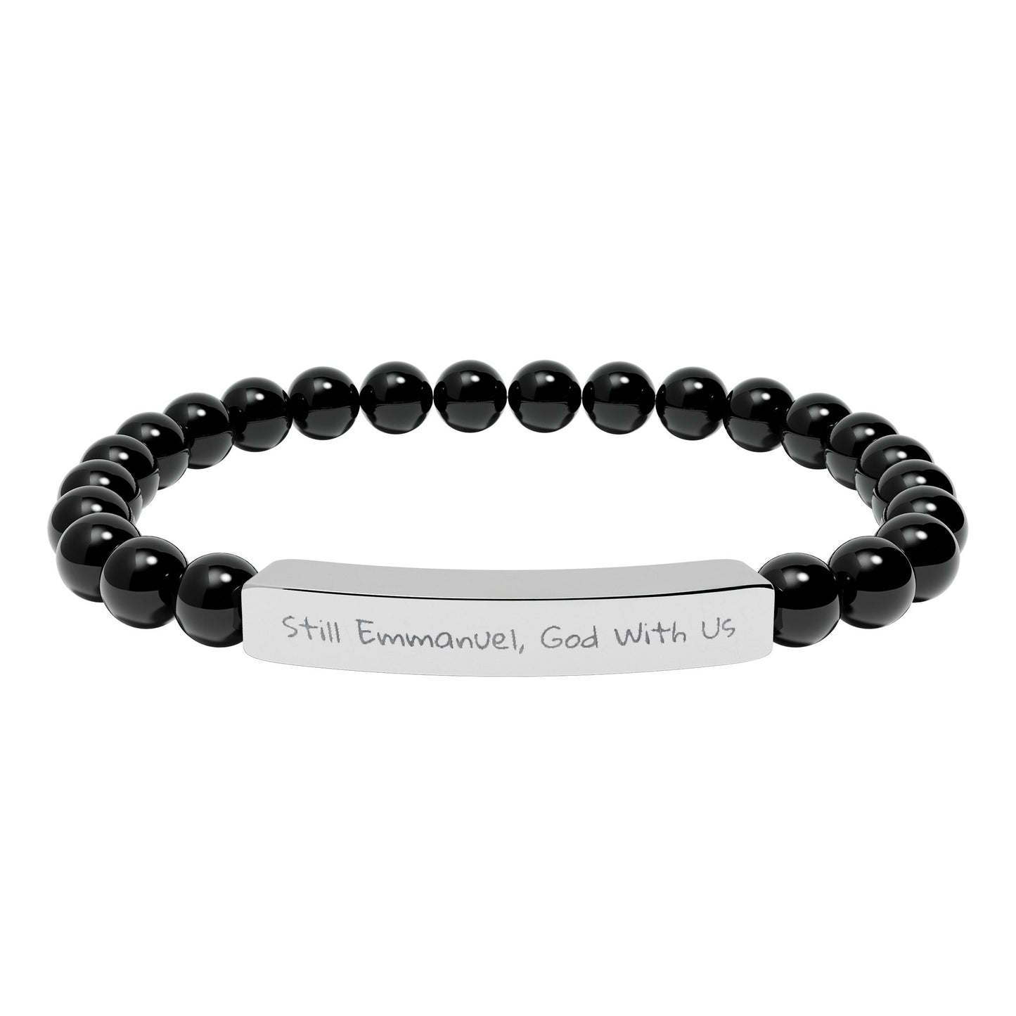 Still Emmanuel, God With Us - lyrics Natural Stone Stretch Bar Bracelet — Healing Bead Bracelet