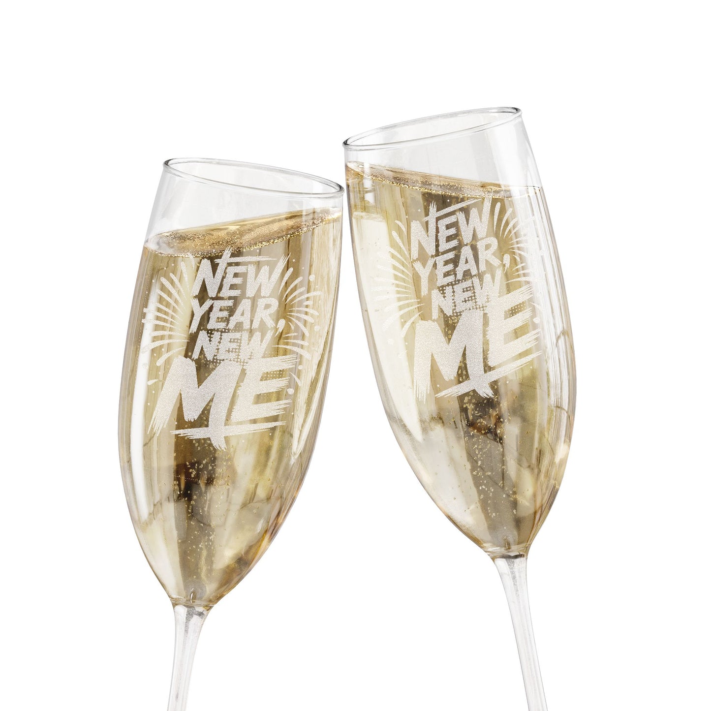 New Year - New Me! Engraved Champagne Flute — "New Years Eve" 8oz Celebration Glass