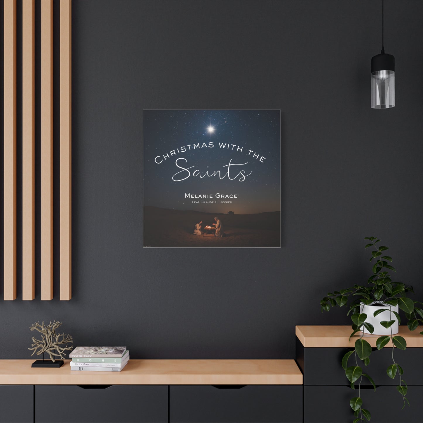 Canvas Print - "Christmas With The Saints" Nativity Wall Art, Matte Stretched