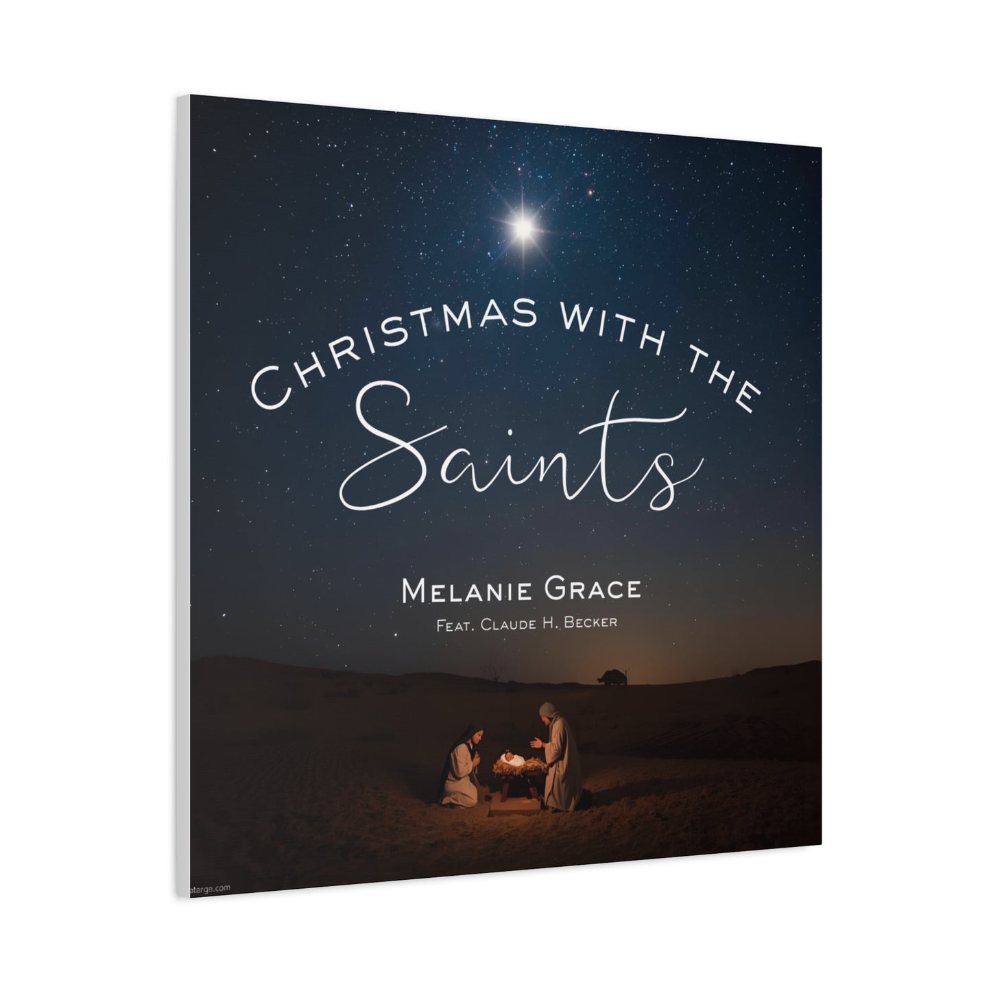Canvas Print - "Christmas With The Saints" Nativity Wall Art, Matte Stretched
