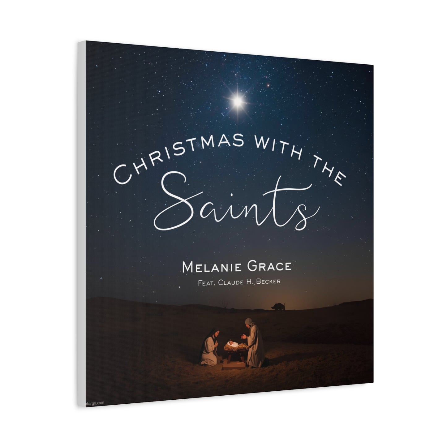 Canvas Print - "Christmas With The Saints" Nativity Wall Art, Matte Stretched