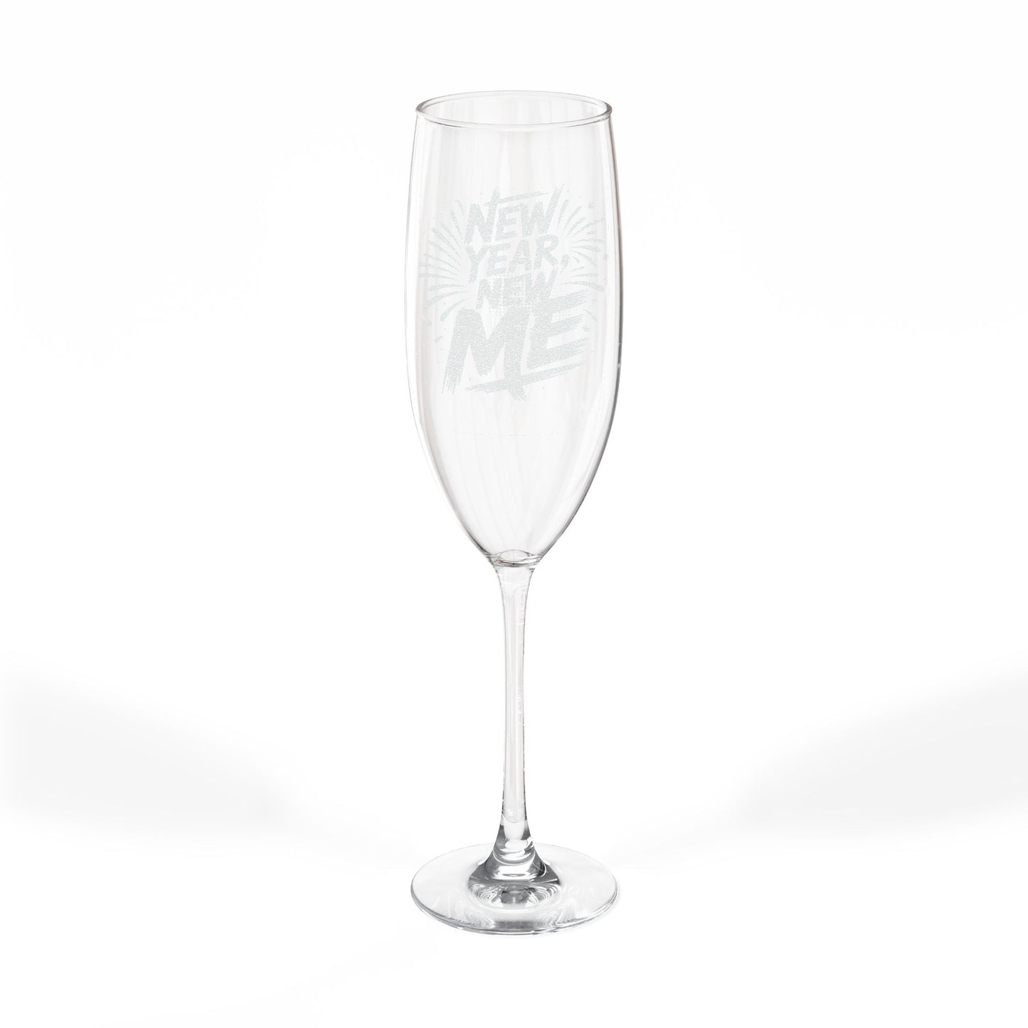 New Year - New Me! Engraved Champagne Flute — "New Years Eve" 8oz Celebration Glass